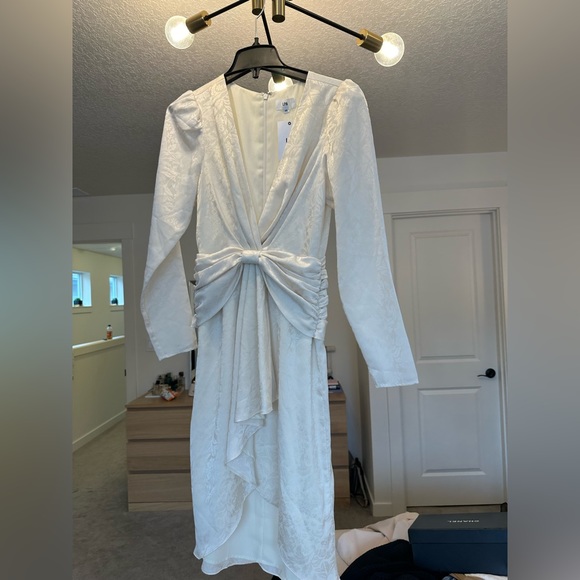 LPA Jacquard Satin Dress in Ivory - Picture 5 of 6